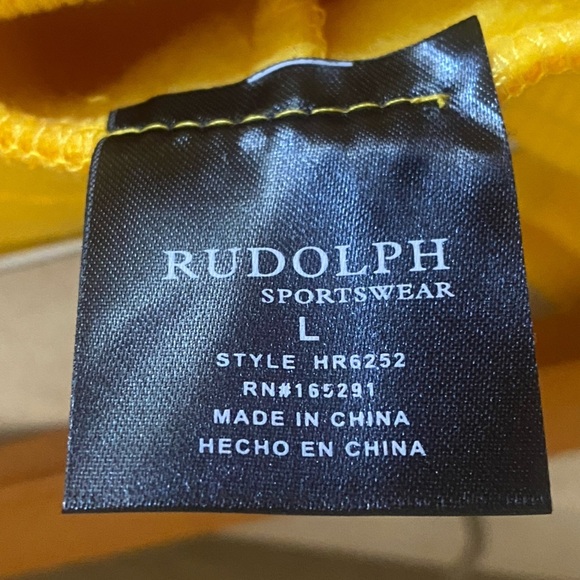 Rudolph Vibrant Yellow Hoodie Tracksuit Fleece Lined Loose Fit Size Large NWOT - Picture 10 of 15